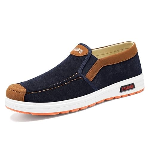 Casual Shoes Comfort Lightweight Driving Travel Walking Shoes Lightweight Breathable Mesh Sneakers Slip On Low-Top Sneakers Anti Slip Texture Soled Boat Shoe for Everyday Casual Wear Blue — view 6