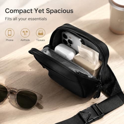 Simptech Small Sling Bag Cross Body Chest Bag Shoulder Bag for Men Women Water Resistant Crossbody Man Bag for Runner Workout Hiking Cycling Travelling (2023 Black) — view 4