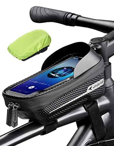 whale fall Bike Phone Holder Waterproof, 3D EVA Hard Shell, Bike Frame Bag