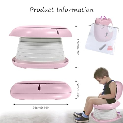 Travel Potty for Toddlers, Foldable Portable Potty for Toddlers: Training Toilet Seat with Disposable Emergency Bag, Lightweight Design for Car Camping, Indoor Outdoor Use by Boys Girls — view 2