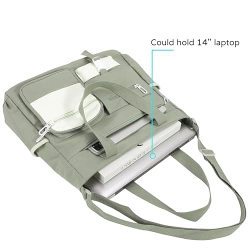 Phaoullzon Crossbody Cute Bag for Teens Kawaii Messenger Purse Nylon Shoulder Tote Bags, Green, Large(could fit 14" laptop), Large(could Fit 14" Laptop) — view 4