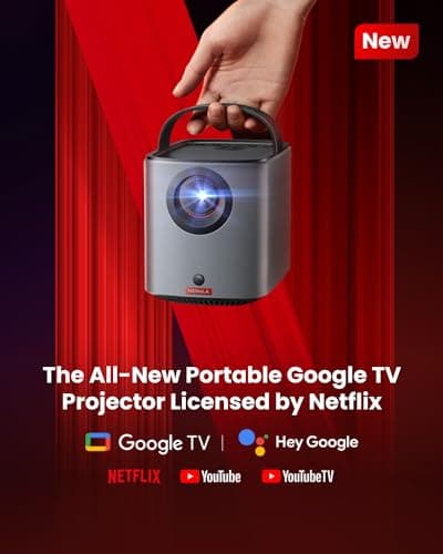 NEBULA Anker Mars 3 Air 1080p Mini Projector, Smart 400 ANSI-Lumen Portable Projector with Google TV, Wi-Fi, Dolby Digital, 2×8W, 150-Inch Picture, Built-In Battery with 2.5-Hour Playtime — view 2