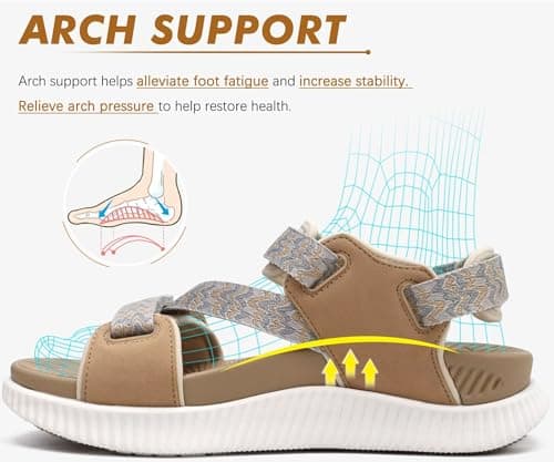 KuaiLu Womens Orthopedic Walking Sandals with Arch Support Recovery Cushion — view 3