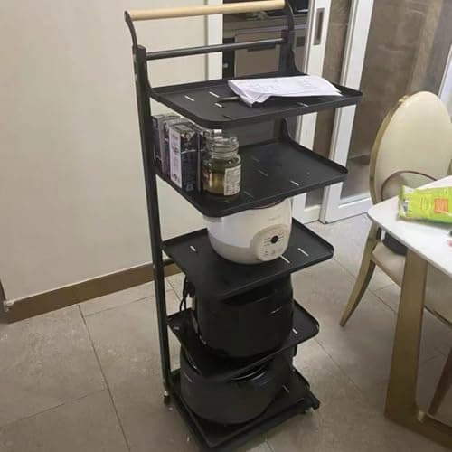 Portable Folding Festival Cart with Wheels 3 Tier Expandable Microwave Shelf & Pot Rack for Camping Outdoor Events & Storage Solutions Versatile nizer for Home & Travel — view 2