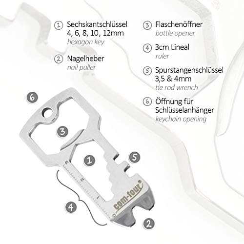 COM-FOUR® 2-piece Multi-Tool Set, Functional Tool Made of Stainless Steel — view 5