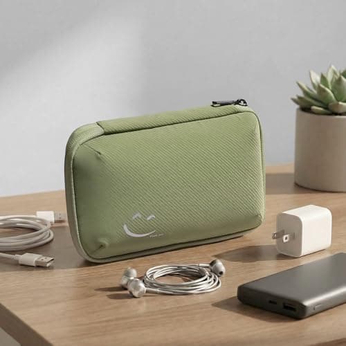 OrgaWise Cable Organiser Bag, Electronic Organizer Travel Case, Water Resistant Travel Accessories Bag Tech Pouch for Charger Adapter Power Bank Hard Drive (Green) — view 2