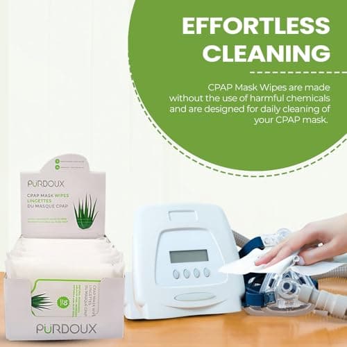 CPAP Mask Wipes (12 Travel Packs x 10 Wipes) 100% Cotton Unscented — view 3