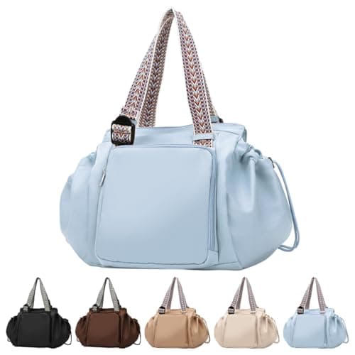Multifunctional Expandable Travel Tote Bag - 3-in-1 Extra Large Stylish Backpack, Shoulder Bag for Travel, Beach, & Work, Blue, 32cm x 23cm x 35cm / 12.60inch x 9.06inch x 13.78inch