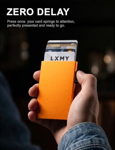 LXMY Card Holder Wallet, Credit Card Holder RFID Blocking, Minimalist Pop Up Wallet, Aluminum Slim Metal Wallet for Men & Women — view 4