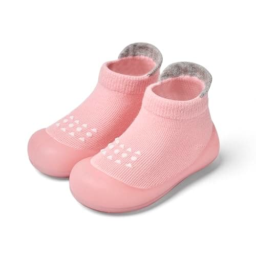 Bearbay Baby Walking Sock Shoes Infant Non-Slip Breathable Slippers with Soft Rubber Sole Baby Boys Girls Sneakers,22