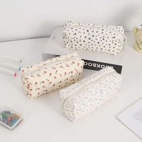 ZWWAAZHF Bows Pencil Case Large Capacity Makeup Bag, Lavender — view 4