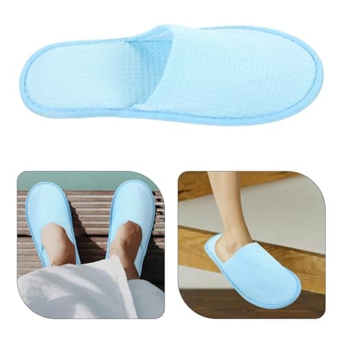 SECFOU Foldable Travel Slippers Green One-time Use Soft Cloth Ventilate Fabric Lightweight Disposable Slipper for Home and Hotel Use Comfortable Travel Accessories — view 6