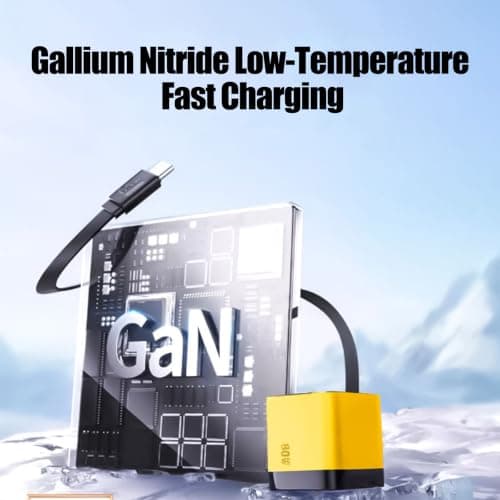 UK 80W Power Adapter with Retractable Cable, Yellow — view 6