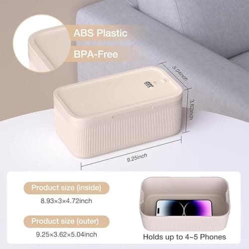 QLECXZI Portable Lock Box For Medication And Small,cream white — view 5