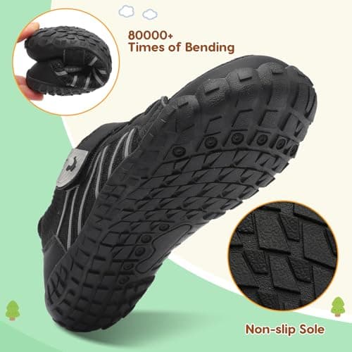 JOINFREE Kids School Shoes Wide Toe Box Barefoot Shoes Black — view 4