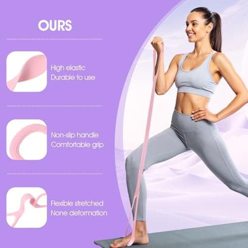 3 Pcs Resistance Bands, Figure 8 Resistance Bands with Handles, Elastic Exercise Band for Yoga Pilates Arm Back Shoulder Training Portable Workout Equipment for Home Gym Travel — view 3