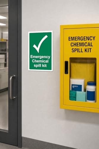 Emergency signs Chemical spill kit Safety sign - 1.2mm Rigid plastic 300mmm x 200mm — view 2