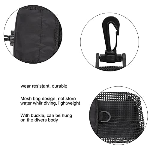 Tiiyee Scuba Diving Mesh Bag for Snorkel Equipment Gear, Outdoor Swimming Fish Pouch Sports Backpack with Hang Buckle Portable Underwater Lightweight Goods Storage Organizer for Gym Workout — view 6