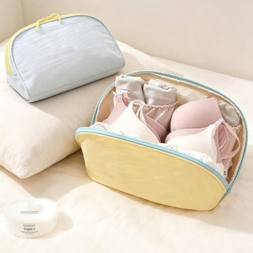 Large Capacity 3 in 1 Waterproof Underwear Organizer for Travel - Socks and Bra Storage Bag with Elastic Pockets - Suitcase Organiser 27x17.5x11cm(D) — view 2
