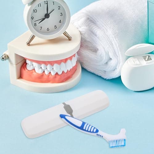 Portable Denture Brush Set with Storage Box Blue Pp Soft Bristles — view 4