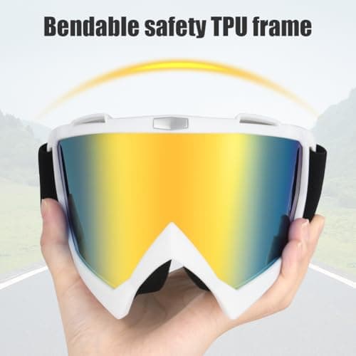 HOTUT Bike Motorcycle Goggles for Riding, Dirt, Ski, ATV, Racing, Windproof & Dustproof Dirt Bike Motocross Goggles, UV400 Eyewear Padded Soft Thick Foam, Motocross Helmet Windproof Glasses for Adults — view 3