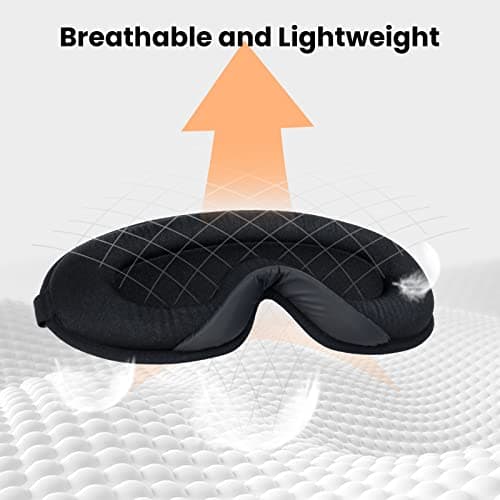 SUSNUAN Sleep Eye Mask, 3D Contoured Sleep Mask Light Blocking Sleep Mask for Women and Men, Soft and Comfortable Night Eye Blinder, Suitable for Travel, Lunch Breaks, Sleeping, Meditation, Black — view 3