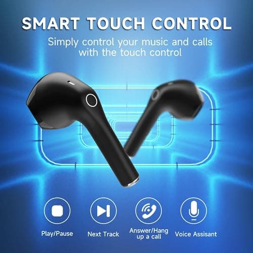 Wireless Earbuds, 1 Hour Bluetooth 5.3 Sports Earbuds with Deep Bass, Premium Sound with Charging Case, Compatible with Smartphones, Tablets and Laptops, 6 Packs — view 5