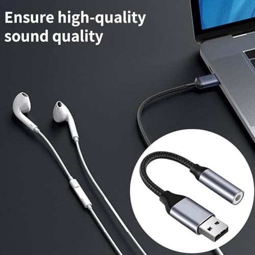 USB to 3.5mm Jack Audio Adapter,External Sound Card USB to Aux Adapter,1Pcs — view 6
