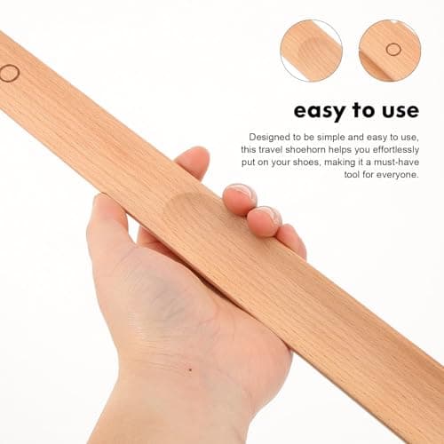 BESTonZON Long Handle Wooden Shoe Horn 55Cm for Seniors and Pregnant Women Beech Wood Shoe Helper Tool with Magnetic Tip Comfortable Fit for Men and Elderly — view 5