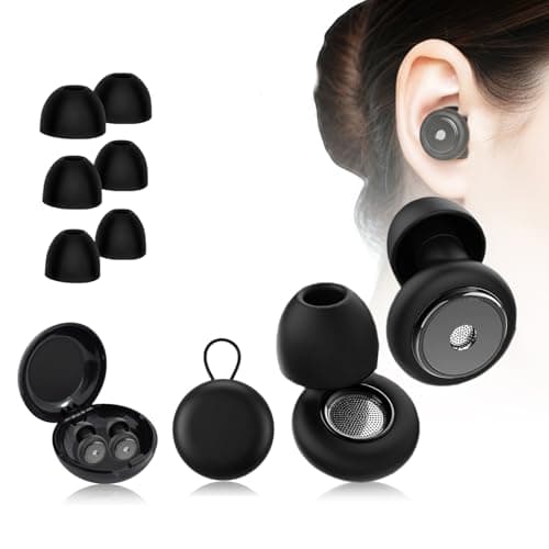 Ear Plugs for Sleeping Noise Cancelling, 45dB Noise Reduction Silicone Earplugs with Case and 4 Pairs Eartips for Studying Working Concert Travel
