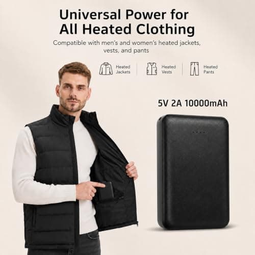 5V2.1A Power Bank 10000mAh with USB Charging Port for Heated Vest — view 3