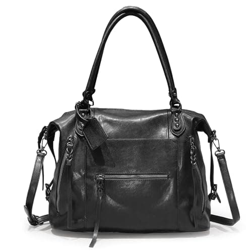 1901 SOCIETY Womens Large Hobo Handbags with Adjustable Strap, Black — view 6