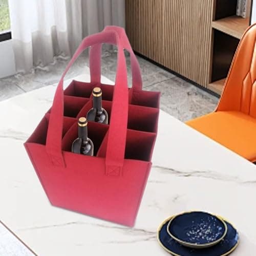 Wine Bag Carrier Tote Wine Bottle Carrying Case, Carry Handle — view 3