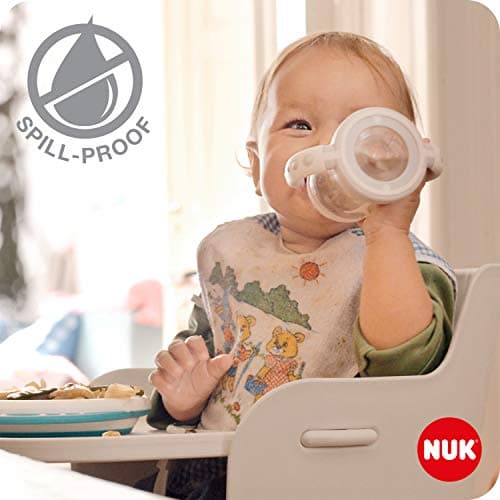 NUK First Choice Sippy Cup | 150 ml | Easy-Grab Handles & Orthodontic Silicone Spout | Leak-Proof | 6-18 Months | Anti-Colic | Temperature Control | Balloons (White) — view 6