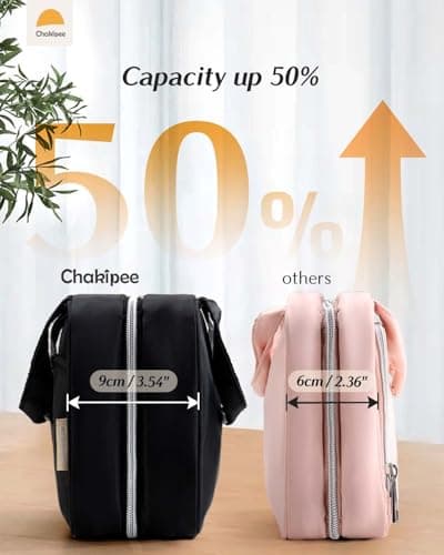 Chakipee Travel Hanging Toiletry Bag for Women - Foldable Toiletries Waterproof Organizer with Clear Window, Lightweight Wash Bags for Essentials, Makeup, Shampoo，Black, Medium — view 3