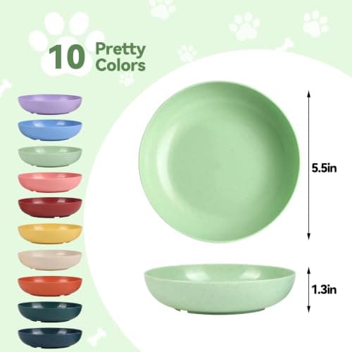 10 Pack Cat Bowls, Shallow Mouthed Cat Dishes, Whisker Friendly Bowl — view 5