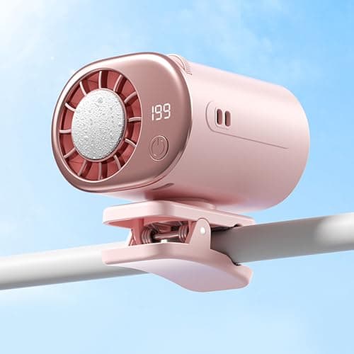 USB Car Clip Cooler Fan with LED Display (Pink) — view 5