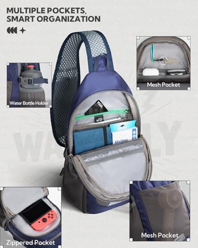Waterfly Foldable Sling Bag Men Women, Anti Theft RFID Crossbody for Travel — view 5