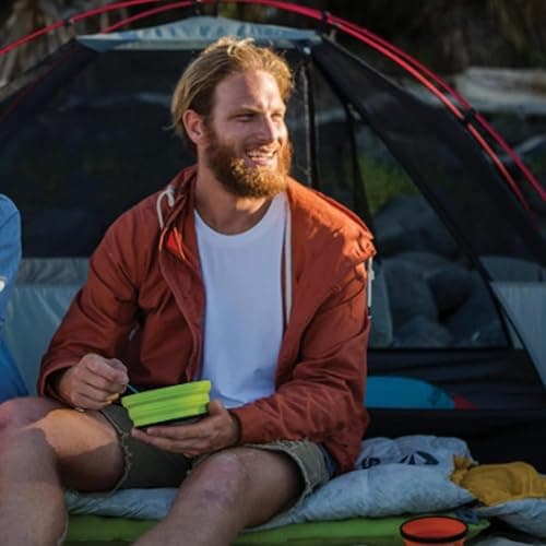 Camping Bowl Collapsible Dish Foldable Travel Portable Pop Up Silicone Hiking Walking Outdoor (Red) — view 4
