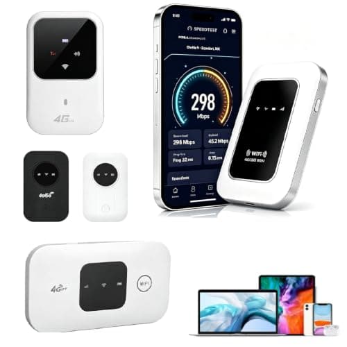 Portable WiFi Travel Router for Travel - 4G/5G Mobile WiFi Portable Hotspot Router with SIM Card Slot,Pocket-Sized MiFi Modem for Travel & Remote Work,4G LTE Mobile WiFi Hotspot for Outdoor (B)