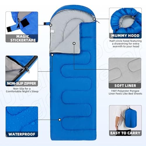 Lightweight Camping Sleeping Bag for Adults and Kids,3 Season(0.95kg) — view 3