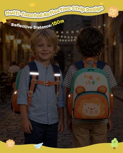 PROTAURI Toddler Backpack Boy 3-7 Years 11.6L Whistle, Löwen Design — view 5