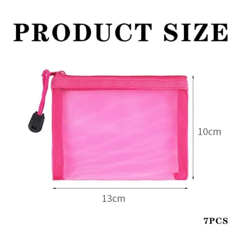 7 Pcs Small Make up Bag Set, 13cm x 10cm, Seven Colors — view 2