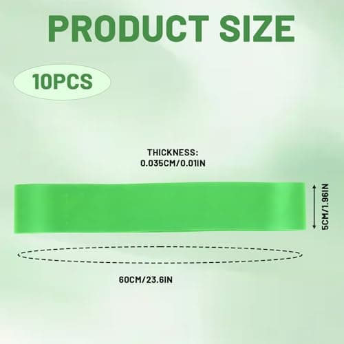 10 Pcs Pilates Bands Resistance,Exercise Loop With 10 Pounds Resistance,Chair Bands For Kids, Pilates Resistance Bands For Sensory, Under Desk Fitness & Seated Activity (Green/60x5cm) — view 3