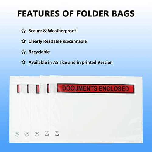 PACK4YA Document Enclosed Wallets 225 x 165 mm A5 Peel and Seal Envelopes for Invoices, Packing Lists or Notes, Self Seal Packaging Packing Shipping Postage Pouches Bags (Pack of 100) — view 6