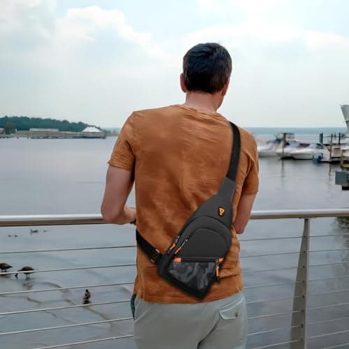 CavspkArt Camouflage Crossbody Chest Bag Breathable Waterproof Waist Bag with 4 Zipper Pockets Bumbags Hip Pouch Money Belt Bag with Adjustable Strap for Hiking Cycling Jogging Running Traveling — view 5