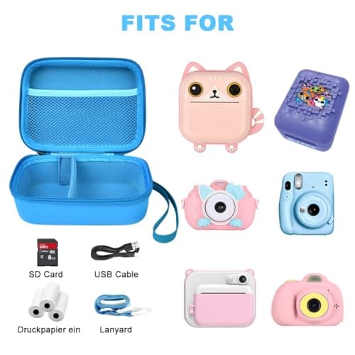 Ainiv Kids Instant Camera Case, Kids Camera Photo Paper Organizer, Blue — view 6