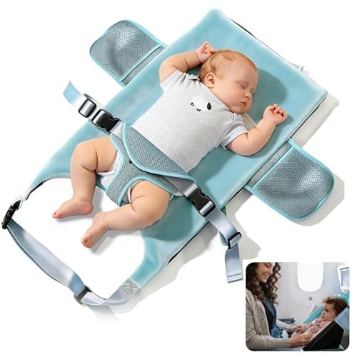 Drqzwp Toddler Airplane Bed, 1-12 Months Old Baby Travel Essentials for Flying, Portable Baby Airplane Bed for Flight, Suitable for Airplanes