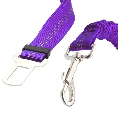 Xundefeng 2x Purple Dog Seat Belts for Cars UK Dog Car Harness Seat Belt Dogs Seatbelt Lead — view 2