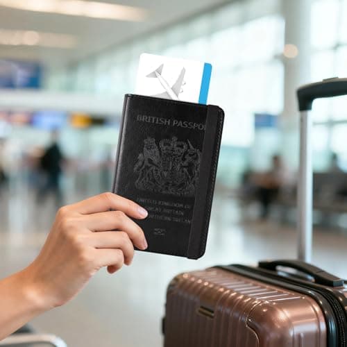 YAVIV Passport Holder for Women&Men，Travel Wallet RFID Blocking-Black — view 6